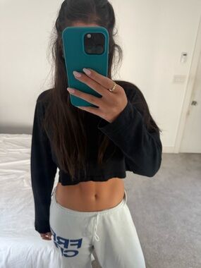 Cotton Citizen Black cropped long sleeve  Tee